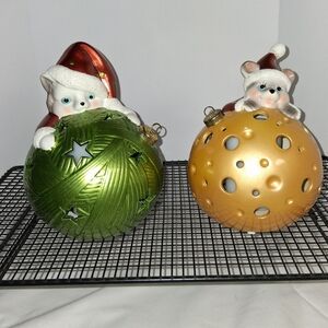 Home Reflections Light Up Christmas Cat And Mouse Set Of 2